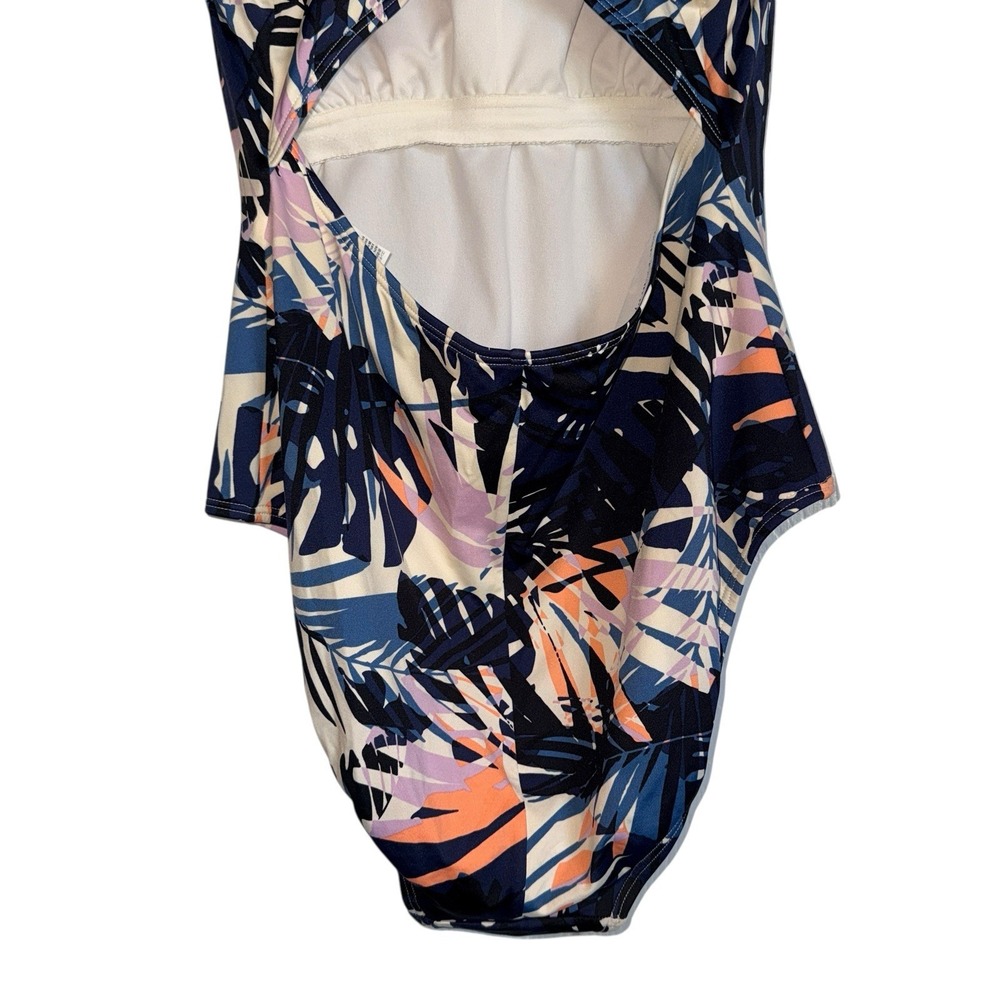 Surf Inspired Outdoor Beach L.L.Bean Womens Palm Print One Piece Swimsuit Sz 122 - Picture 9 of 10
